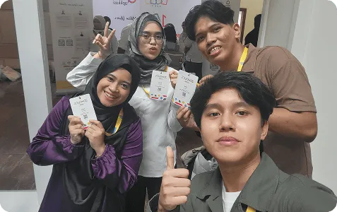 Enygma team member working collaboratively in the office