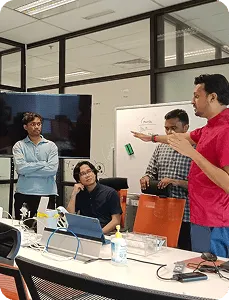 Enygma team member analyzing data and insights