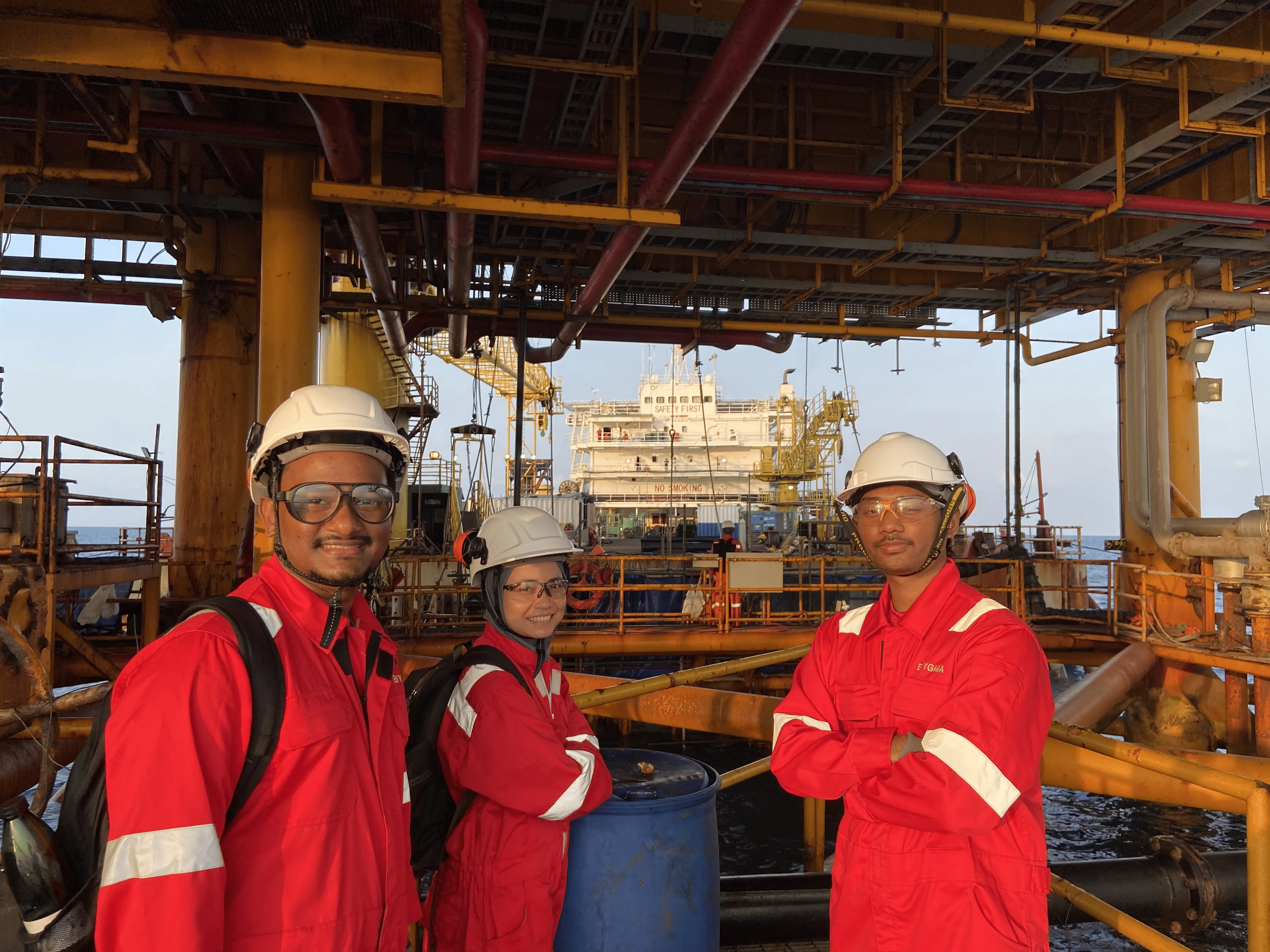 Enygma team members brainstorming and sharing ideas